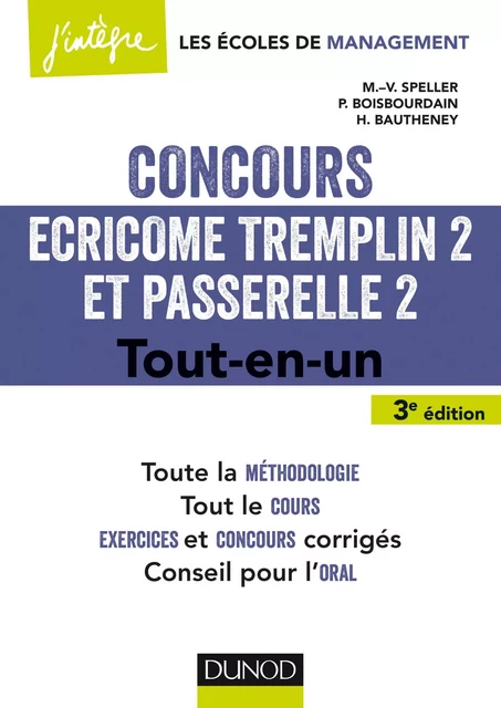 Concours Écricome Tremplin 2 et Passerelle 2 - 3e éd. - Marie-Virginie Speller, Pia Boisbourdain, Hélène Bautheney - Dunod