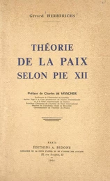 Théorie de la paix selon Pie XII