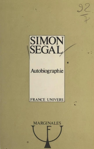 Autobiographie - Simon Segal - FeniXX réédition numérique