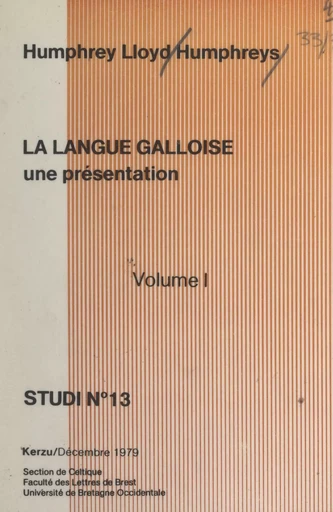 La langue galloise (1) - Humphrey Lloyd Humphreys - FeniXX réédition numérique