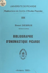 Bibliographie d'onomastique picarde