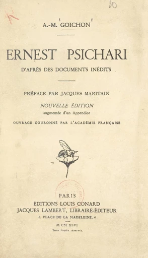 Ernest Psichari - Amélie-Marie Goichon - FeniXX réédition numérique