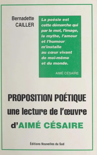 Proposition poétique - Bernadette Cailler - FeniXX réédition numérique