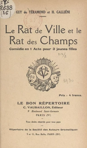 Le rat de ville et le rat des champs - Guy de Téramond, H. Galliéni - FeniXX réédition numérique