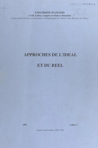 Sacrifice et sacré (1) -  Centre de recherches en littérature et linguistique de l'Anjou et des bocages - FeniXX réédition numérique