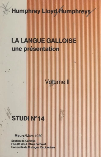 La langue galloise, une présentation (2) - Humphrey Lloyd Humphreys - FeniXX réédition numérique