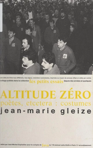 Altitude zéro - Jean-Marie Gleize - FeniXX réédition numérique