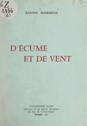 D'écume et de vent - Gaston Bourgeois - FeniXX réédition numérique