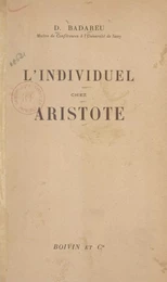 L'individuel chez Aristote