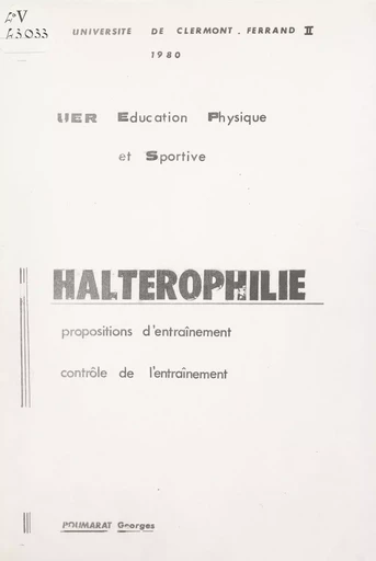 Haltérophilie - Georges Poumarat - FeniXX réédition numérique