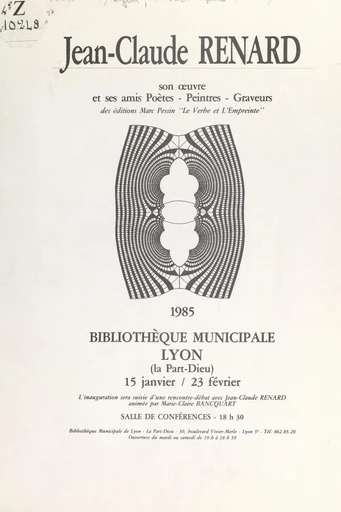 Jean-Claude Renard -  Bibliothèque municipale de Lyon - FeniXX réédition numérique