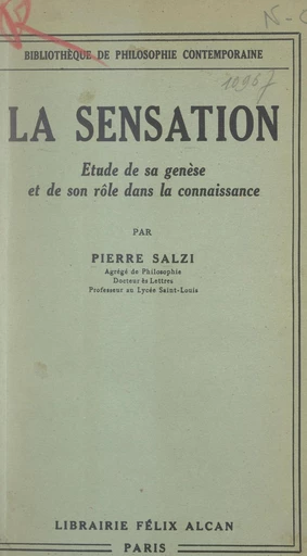 La sensation - Pierre Salzi - FeniXX réédition numérique