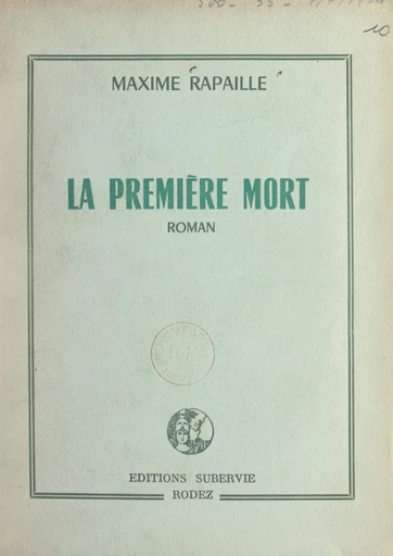 La première mort - Maxime Rapaille - FeniXX réédition numérique