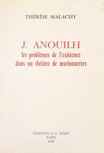 J. Anouilh - Thérèse Malachy - FeniXX réédition numérique