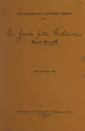 Une lecture de la deuxième version de "La jeune fille Violaine", Paul Claudel