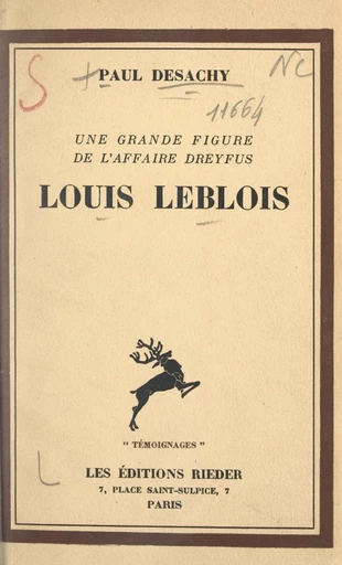 Louis Leblois - Paul Desachy - FeniXX réédition numérique