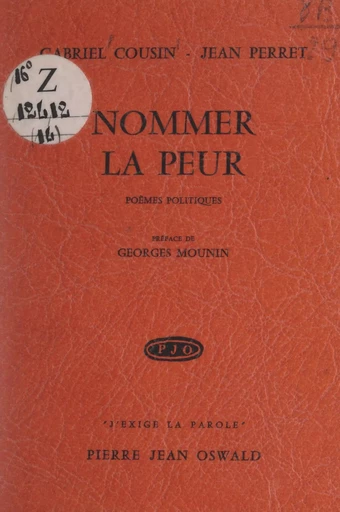 Nommer la peur - Gabriel Cousin, Jean Perret - FeniXX réédition numérique