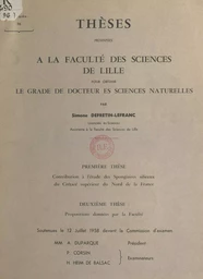 Contribution à l'étude des spongiaires siliceux du crétacé supérieur du Nord de la France