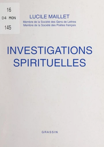 Investigations spirituelles - Lucile Maillet - FeniXX réédition numérique