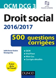 QCM DCG 3 - Droit social 2016/2017 - 4e éd.