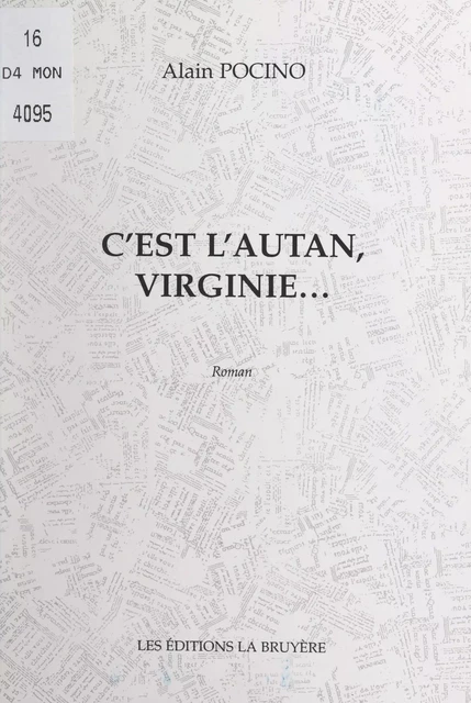 C'est l'autan, Virginie... - Alain Pocino - FeniXX réédition numérique