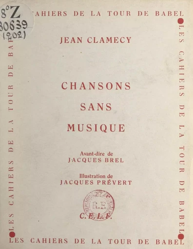 Chansons sans musique - Jean Clamecy - FeniXX réédition numérique