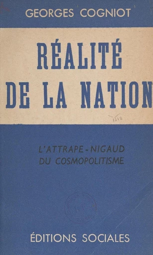 Réalité de la nation - Georges Cogniot - FeniXX réédition numérique