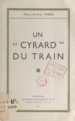 Un "cyrard" du train - Marc-André Fabre - FeniXX réédition numérique