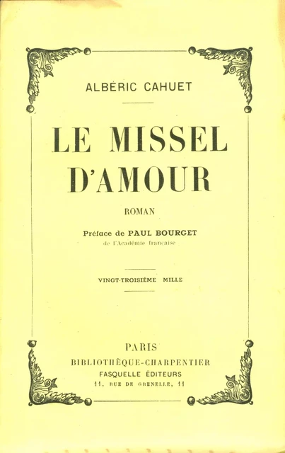 Le missel d'amour - Albéric Cahuet - Grasset