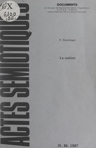 La nation - Peter Stockinger - FeniXX réédition numérique