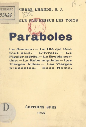 L'Évangile par-dessus les toits : paraboles - Pierre Lhande - FeniXX réédition numérique