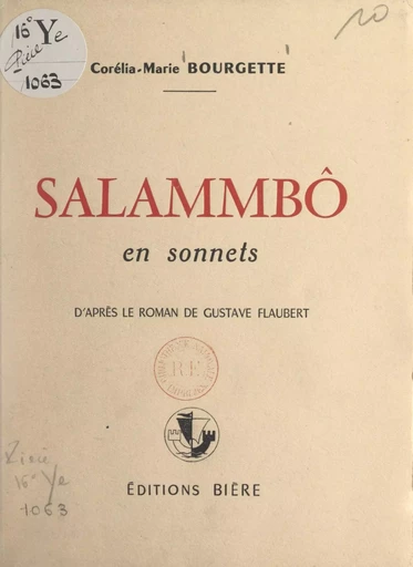 Salammbô - Corélia-Marie Bourgette - FeniXX réédition numérique