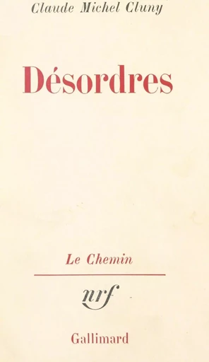 Désordres - Claude Michel Cluny - FeniXX réédition numérique