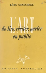 L'art de lire, réciter, parler en public