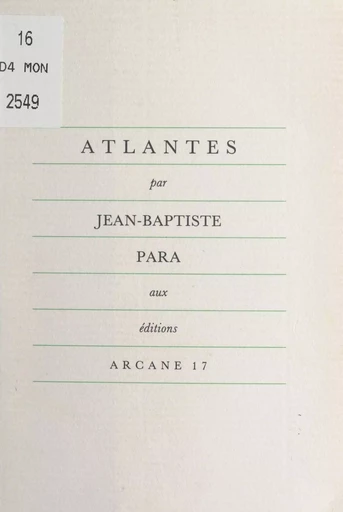 Atlantes - Jean-Baptiste Para - FeniXX réédition numérique