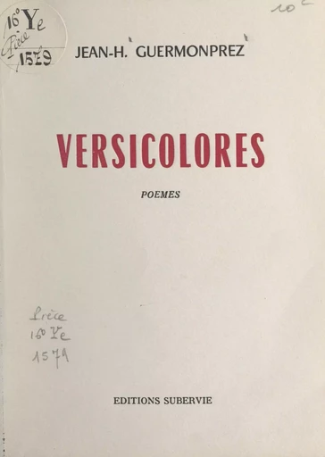 Versicolores - Jean-H. Guermonprez - FeniXX réédition numérique