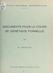 Documents pour le cours de génétique formelle