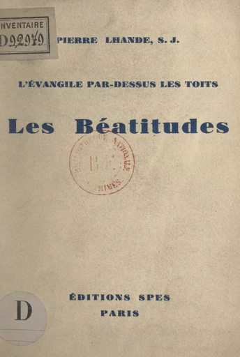 Les Béatitudes - Pierre Lhande - FeniXX réédition numérique