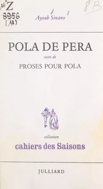 Pola de Péra - Ayoub Sinano - FeniXX réédition numérique