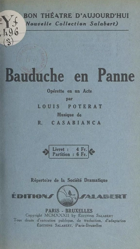 Bauduche en panne - Louis Poterat - FeniXX réédition numérique