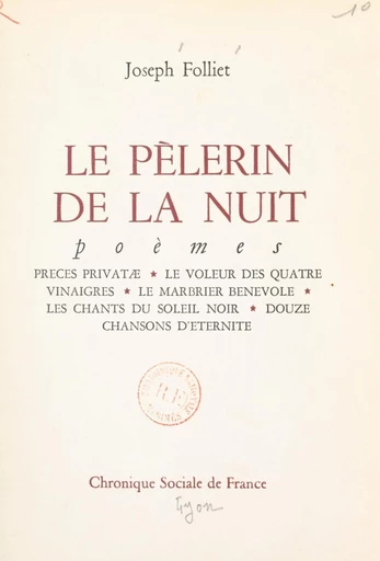 Le pèlerin de la nuit - Joseph Folliet - FeniXX réédition numérique