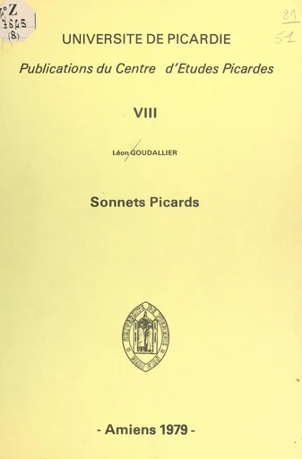 Sonnets picards - Léon Goudallier - FeniXX réédition numérique