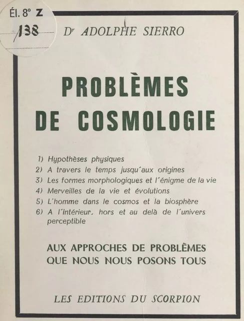 Problèmes de cosmologie - Adolphe Sierro - FeniXX réédition numérique