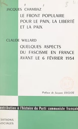 Le Front populaire pour le pain, la liberté et la paix