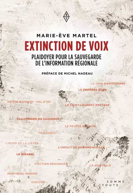 Extinction de voix - Marie-Ève Martel - Productions Somme toute