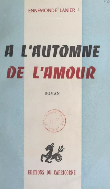 À l'automne de l'amour - Ennemonde Lanier - FeniXX réédition numérique