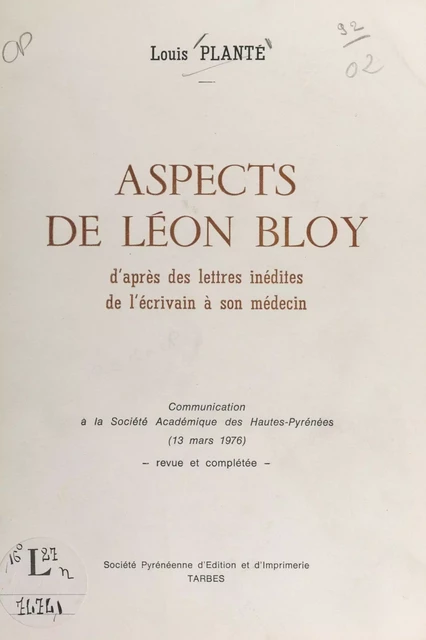 Aspects de Léon Bloy - Louis Planté - FeniXX réédition numérique