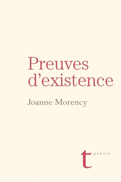 Preuves d'existence - Joanne Morency - Groupe Nota bene