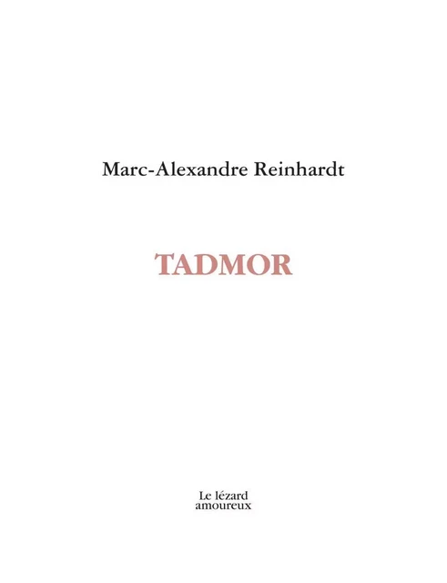 Tadmor - Marc-Alexandre Reinhardt - Groupe Nota bene