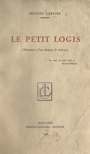 Le petit logis - Hugues Lapaire - FeniXX réédition numérique